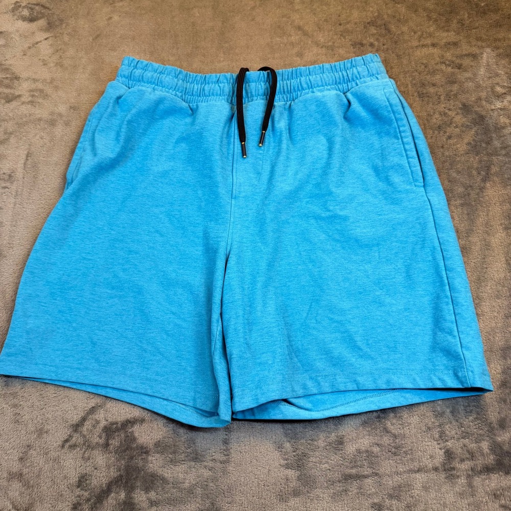 Beyond Yoga Heathered Blue Athletic Lounge Shorts Drawstring Mens Size Medium